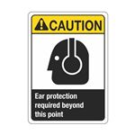 Caution Ear Protection Required Beyond This Point Sign